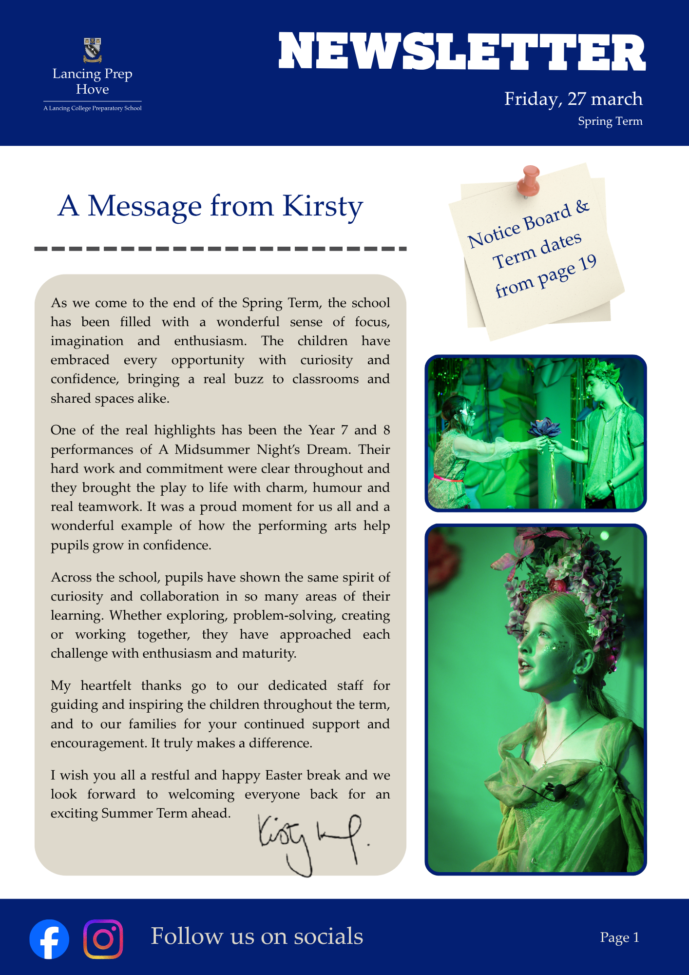 LPH Newsletter 27 March 2026