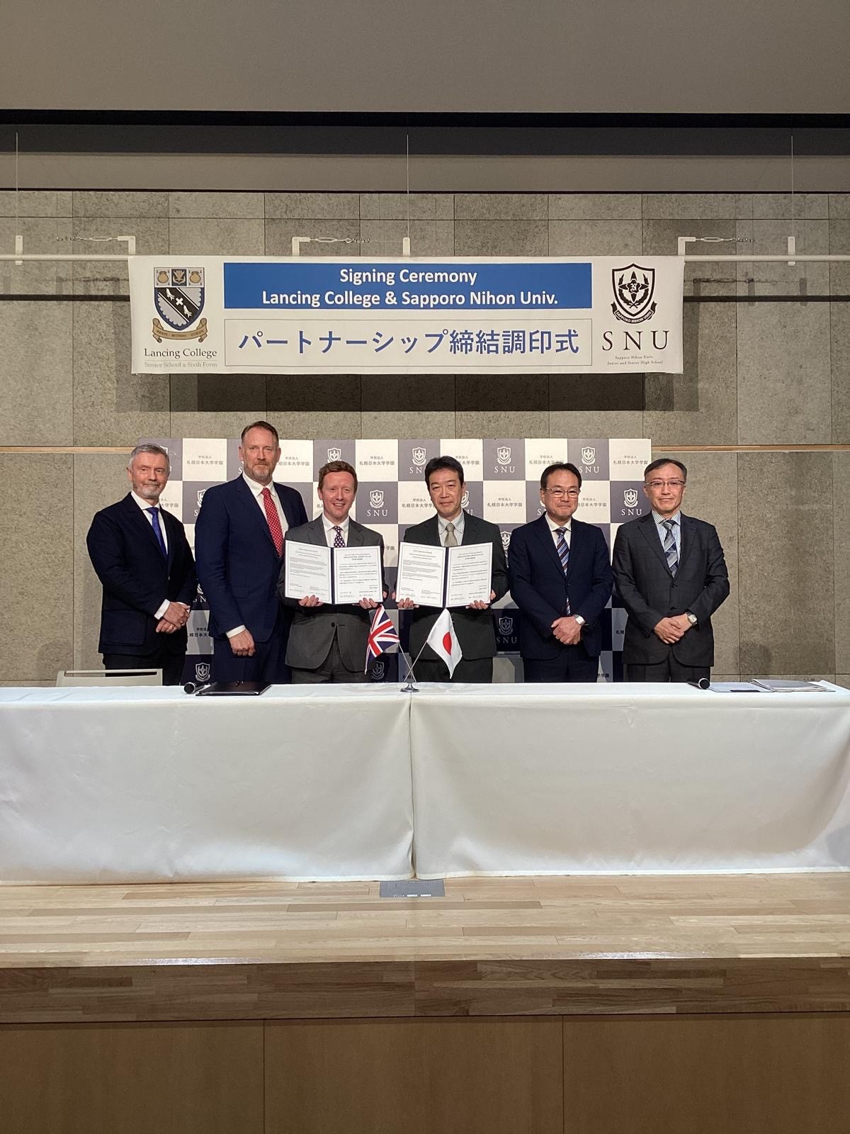 UK Boarding School Lancing College and Sapporo Nihon University High School sign collaboration partnership