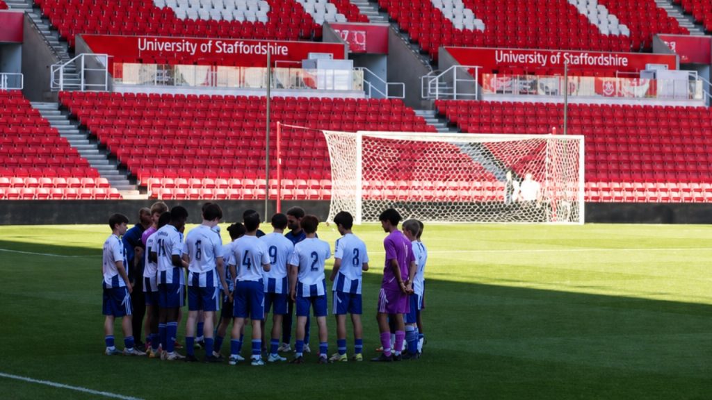 Lancing College U16A Football at Stoke City FC, ESFA Small Schools' Cup Final.